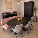 Eettafel Preto ovaal 160 t/m 220 cm zwart mangohout