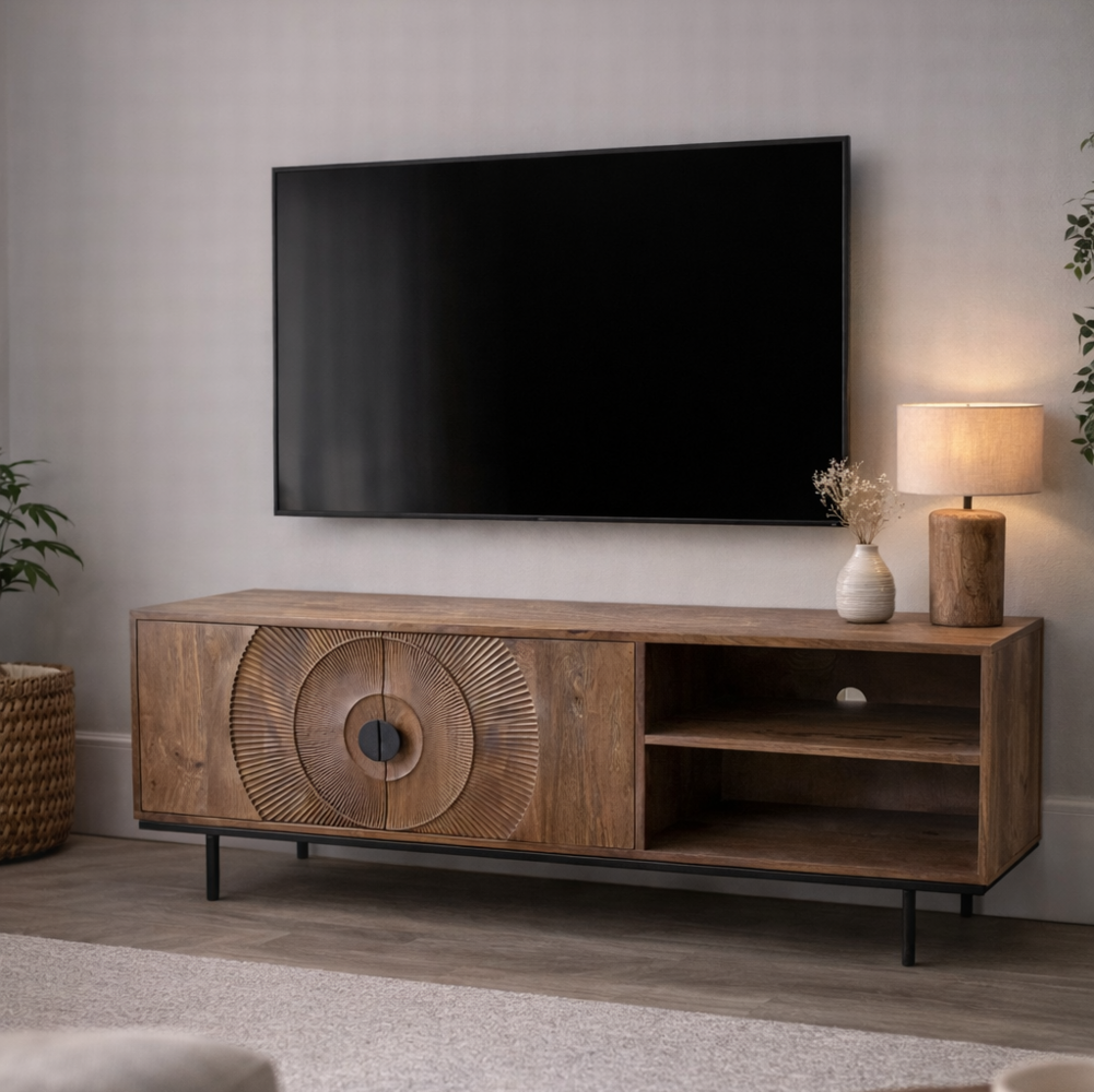 TV meubel Altea 160 carved mangohout