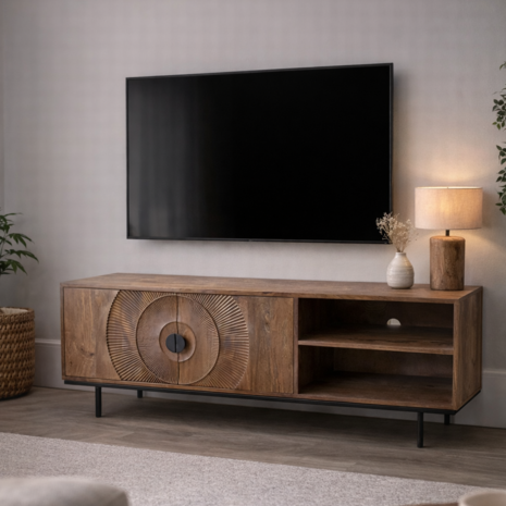 TV meubel Altea 160 carved mangohout