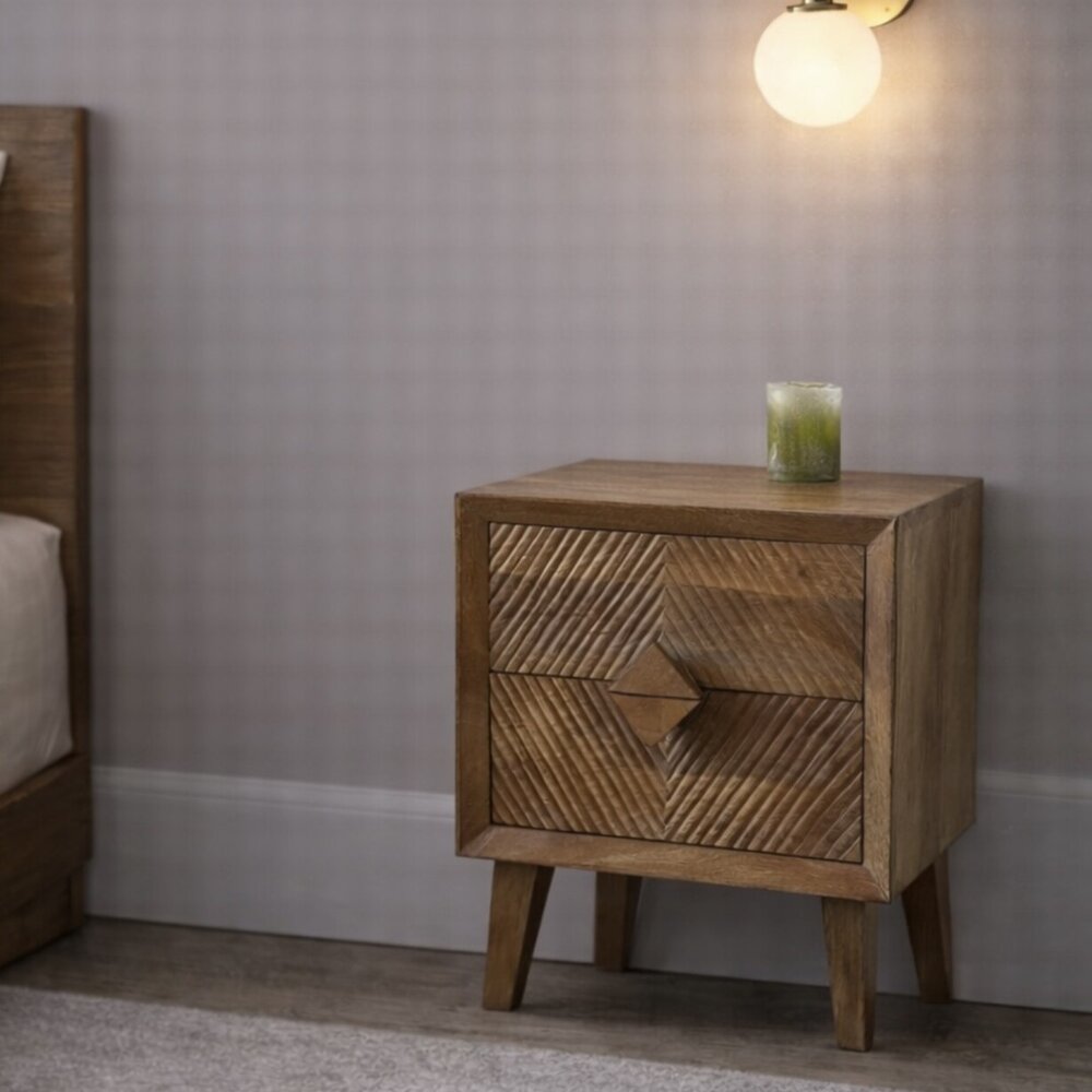 Nachtkasje Ibiza XL carved mango