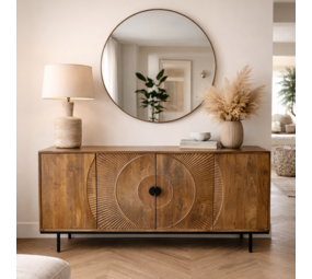 Dressoir Altea carved - zwart of bruin  mangohout 180 cm