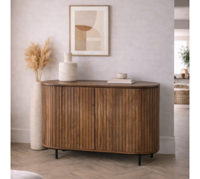Dressoir Pedrera 115 cm Mangohout ribbel  retro  - Leverbaar eind juni