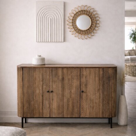 Dressoir Avila mangohout ribbel - 150 en 180 cm