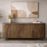 Dressoir Pedrera 210 cm retro mangohout ribbel - Leverbaar medio juni