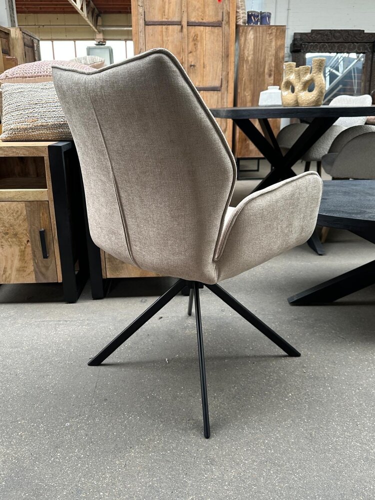 Eetkamerstoel Bora - taupe | draaibaar beige stof
