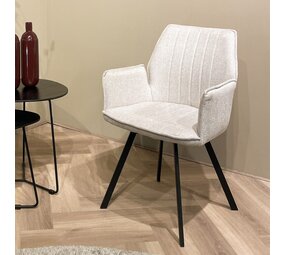 Livingfurn Eetstoel Louise - draaibaar, 2 kleuren beige/grey