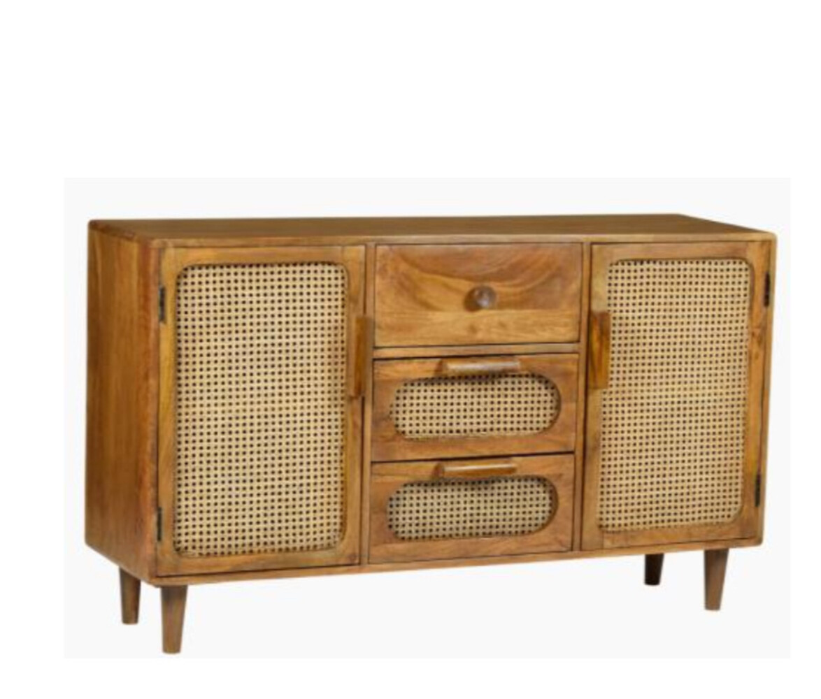 Livingfurn Dressoir June/ Ibiza mangohout rotan Livingfurn Dressoir June/ Ibiza mangohout rotan