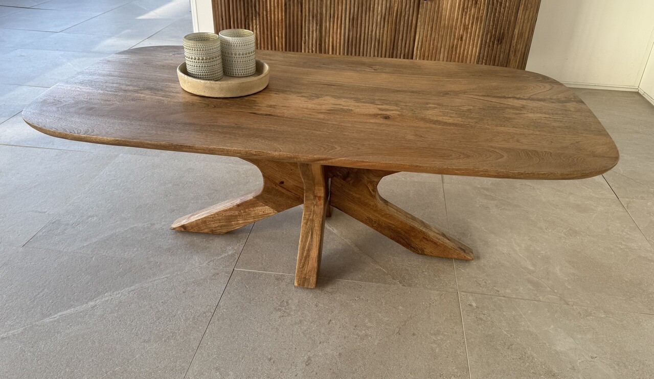 Salontafel Murcia | Mangohout I Deens ovaal | houten poot