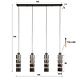 Portland Hanglamp Cylinder Glass 4-lichts / Artic zwart