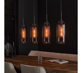 Portland Hanglamp Smoke Mesh 4L / Artic zwart