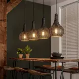 Portland Hanglamp Armor Cone 4-lichts / Zwart bruin
