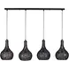 Portland Hanglamp Armor Cone 4-lichts / Zwart bruin