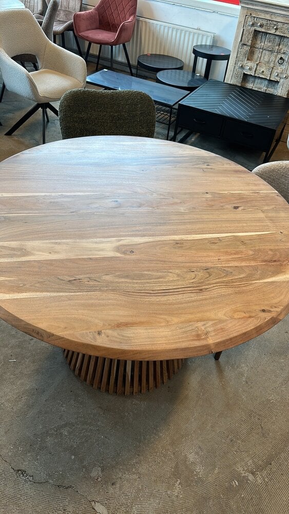 Ronde Eettafel acaciahout 120 en 140 cm