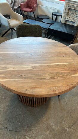Ronde Eettafel acaciahout 120 en 140 cm