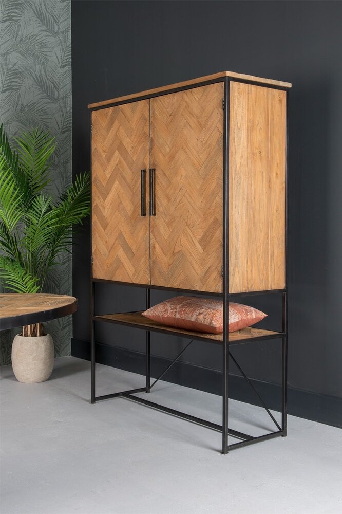 Livingfurn Dichte kast Accent 120 cm Teakhout