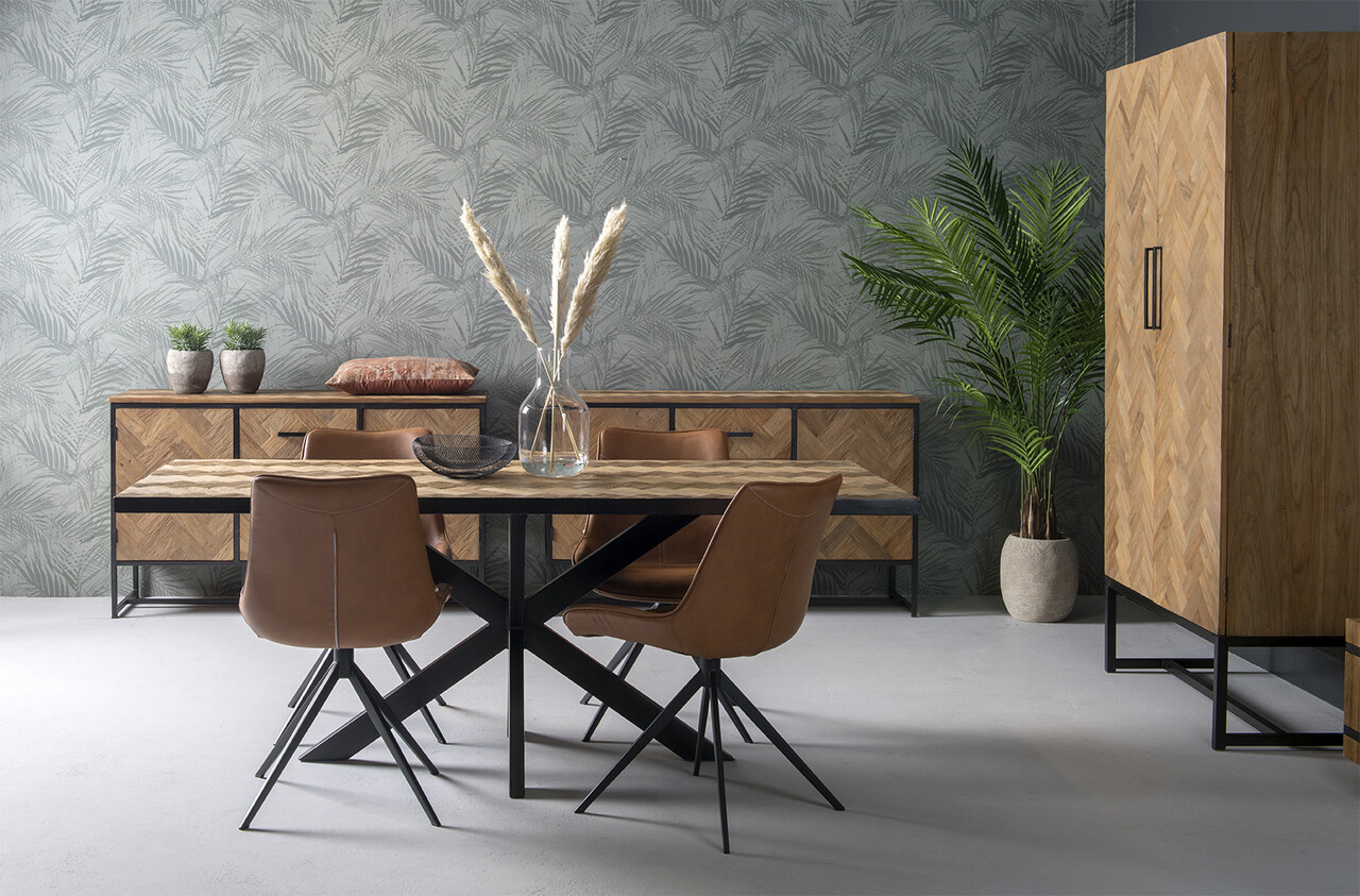 Livingfurn Dichte kast Accent Big 105 cm teakhout