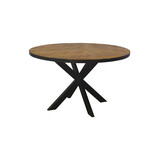 Livingfurn Ronde eettafel 130cm Accent | visgraat teakhout
