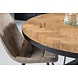 Livingfurn Ronde eettafel 130cm Accent | visgraat teakhout