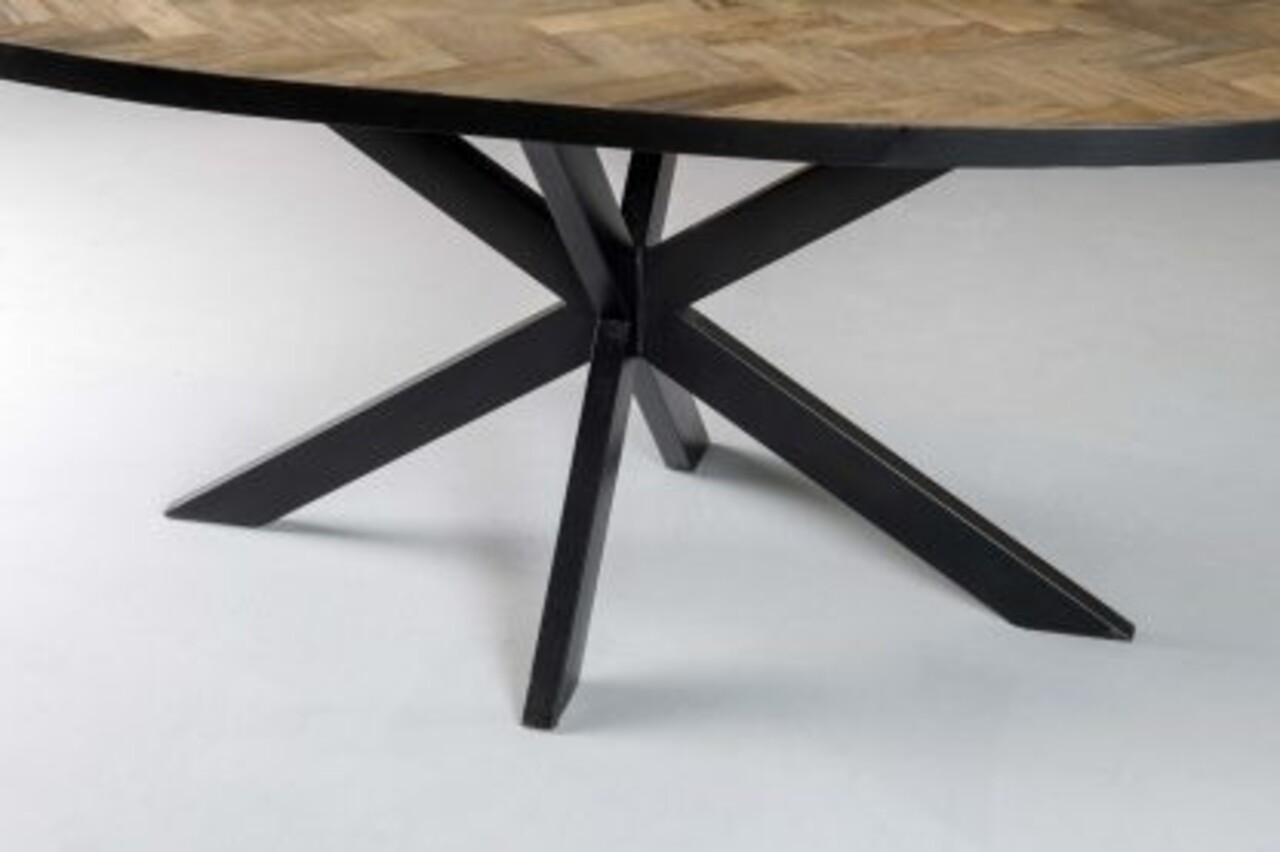 Livingfurn Eettafel Accent Ovaal | Visgraat Teakhout