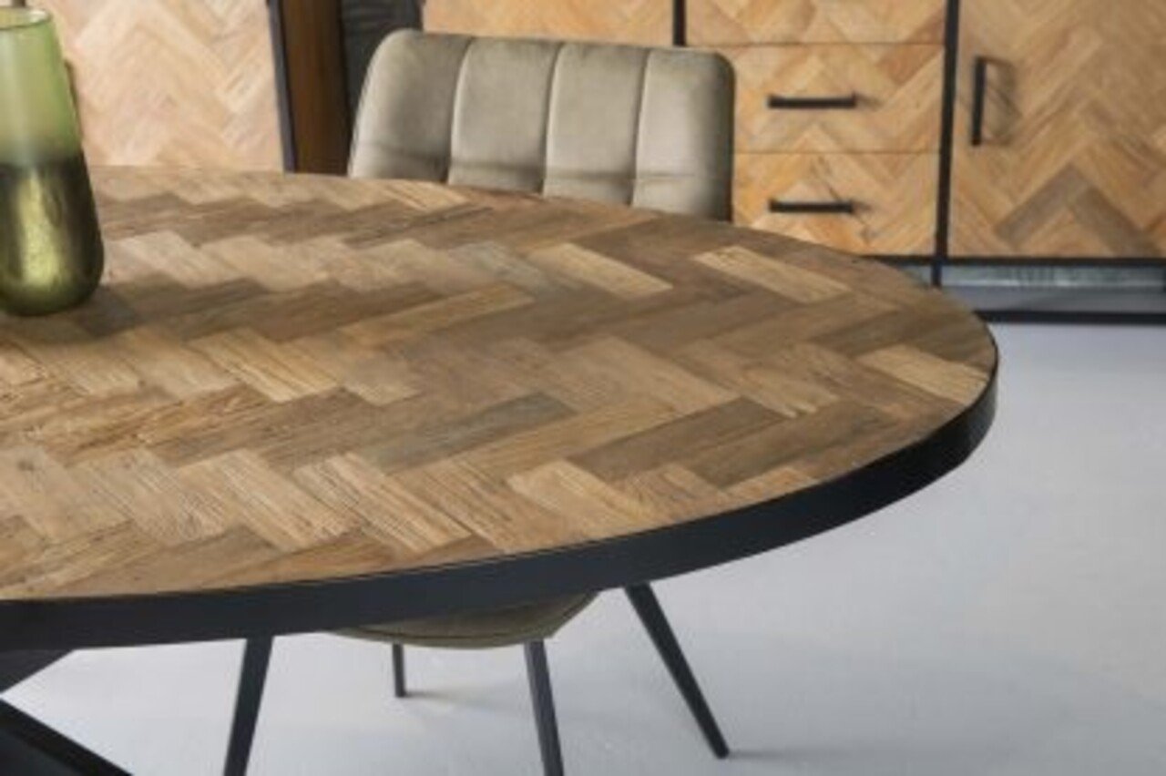 Livingfurn Eettafel Accent Ovaal | Visgraat Teakhout