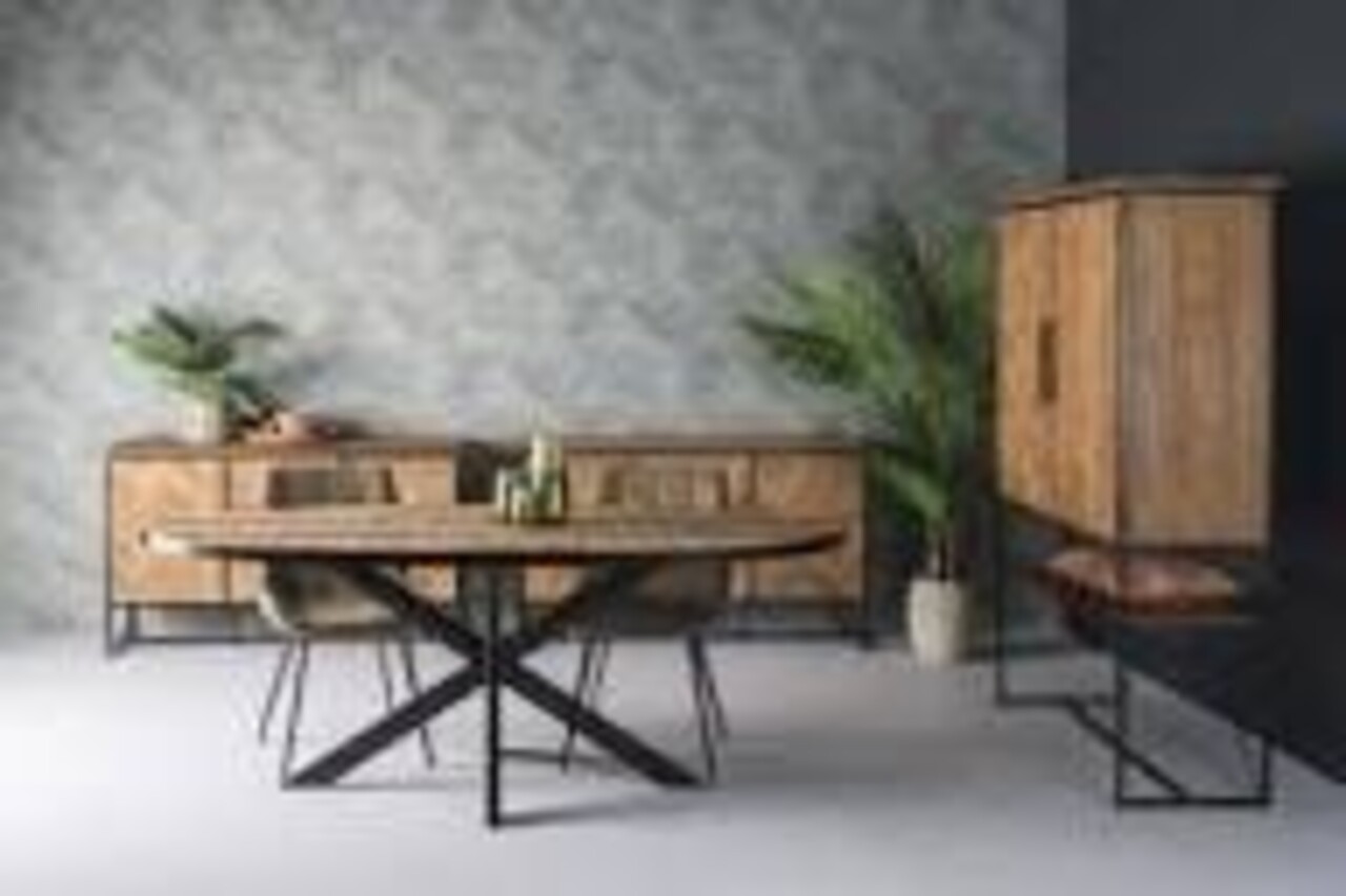 Livingfurn Eettafel Accent Ovaal | Visgraat Teakhout