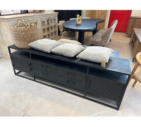 TV meubel Zarra zwart visgraat 200