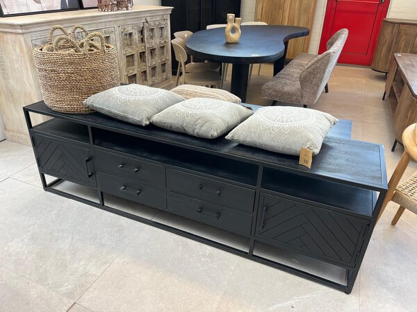 TV meubel Zarra zwart visgraat 200