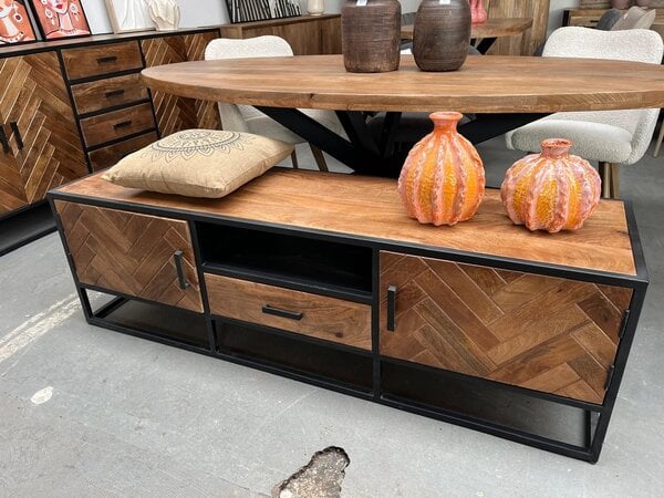 TV Meubel visgraat 165 cm mangohout