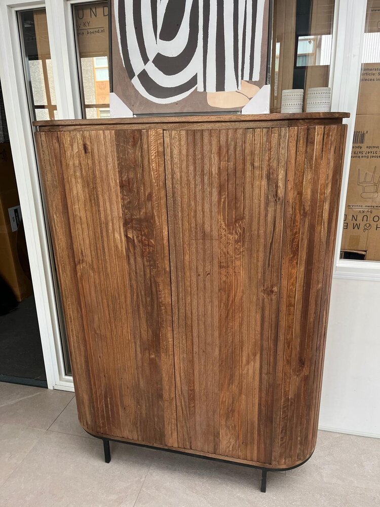 Kast Pedrera mangohout ribbel - Retro