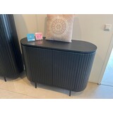 Dressoir Pedrera zwart 115 cm mangohout  ribbel