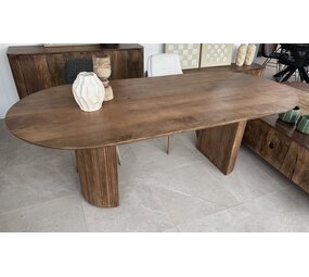Eettafel Avila mangohout conische poot 220 cm - Leverbaar medio juli Eettafel Avila mangohout conische poot 220 cm - Leverbaar medio juli