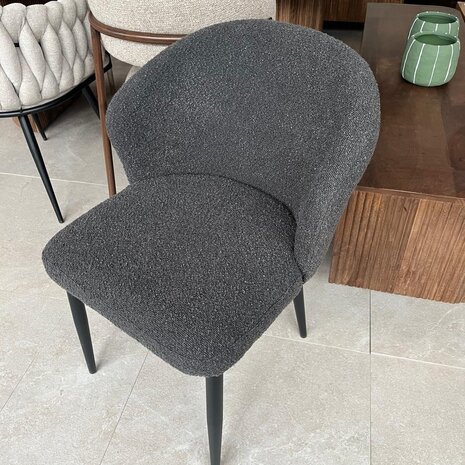 Stoel Laura antraciet boucle
