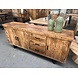 Dressoir Madrid 200 cm mangohout metaal zwart