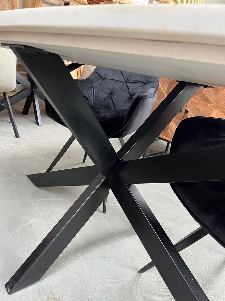 Livingfurn Marble Oval Spider White 180cm