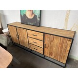 Livingfurn Dressoir Industrieel mangohout 220 cm