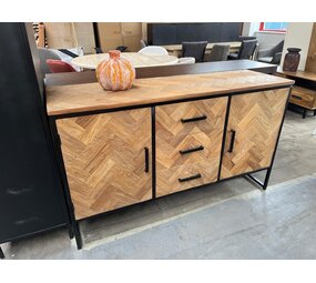 Dressoir teak visgraat accent