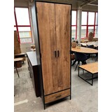 Livingfurn Kast mangohout metaal zwart