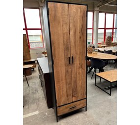 Livingfurn Kast mangohout metaal zwart