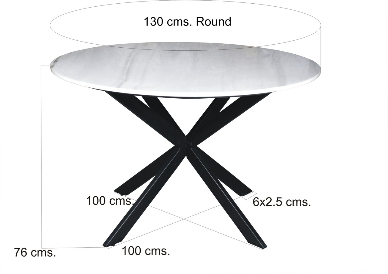 Livingfurn 10x Jacky Marble White 130 cm