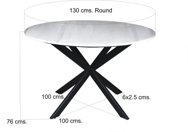 Livingfurn 10x Jacky Marble White 130 cm