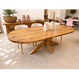 Eettafel Deens ovaal Vigo | Houten Poot | Mangohout | 160 t/m 220 cm Eettafel Deens ovaal Vigo | Houten Poot | Mangohout | 160 t/m 220 cm