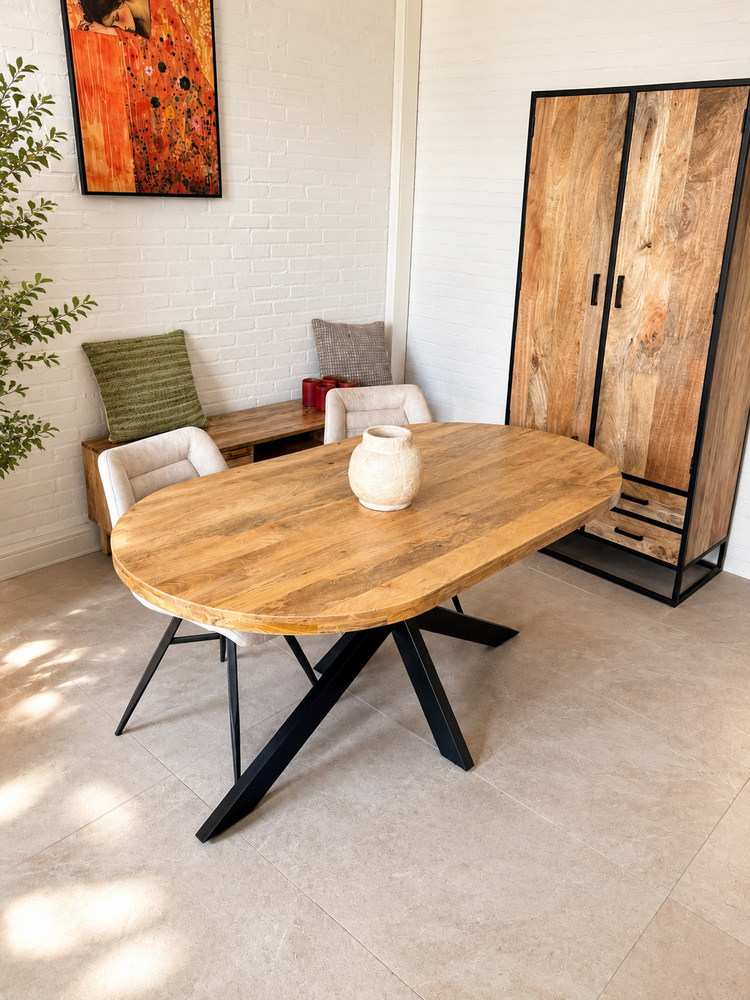 Hemelvaartsweekend SALE | Deens ovaal | mangohout 160 en 180 cm