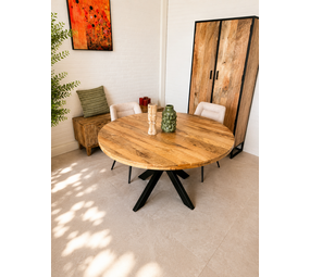 Hemelvaartsweekend SALE | Eettafel rond | mangohout - 140 cm