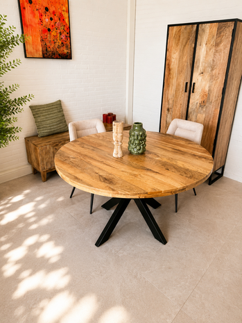 Hemelvaartsweekend SALE | Eettafel rond | mangohout - 140 cm