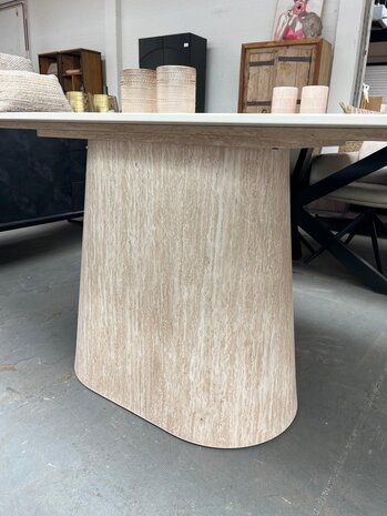 Eettafel Centro deens ovaal 180cm / Keramiek travertin