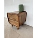 Nachtkast Palma | Houten Poot | 2 Lades | Mangohout Nachtkast Palma | Houten Poot | 2 Lades | Mangohout