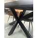 Eettafel teak visgraat matrix zwart metaal Eettafel teak visgraat matrix zwart metaal