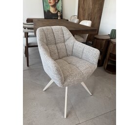 Set van 4 eetkamerstoelen taupe | beige frame | draaibaar