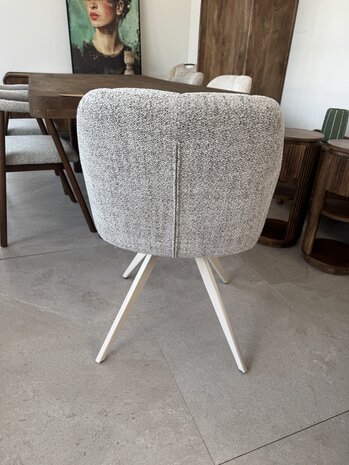 Set van 4 eetkamerstoelen taupe | beige frame | draaibaar