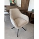 Set van 6 eetkamerstoelen taupe | zwart frame | draaibaar